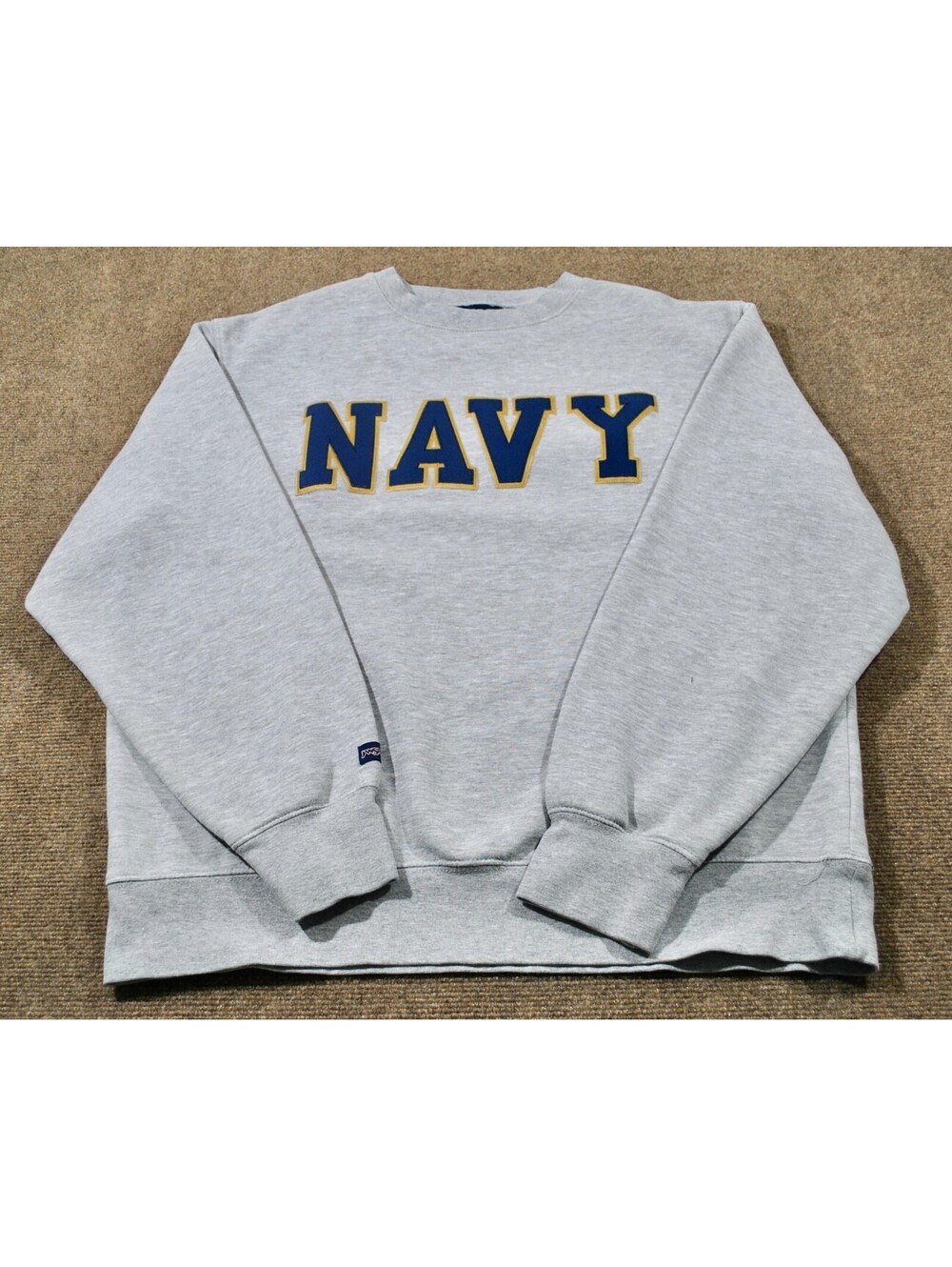 Navy Midshipmen NCAA Football Gray Pull Over Crewneck Sweatshirt Size Large